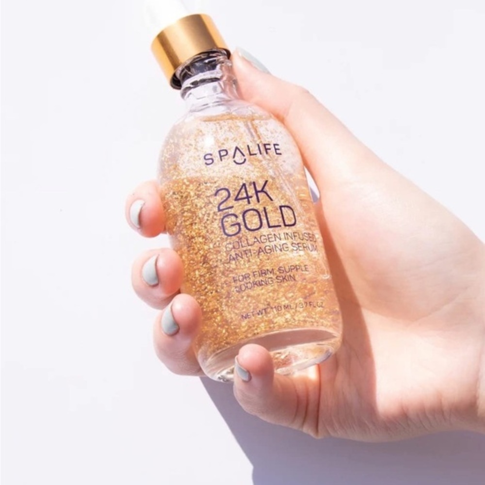 SpaLife Nourishing Anti-Aging 24k Gold & Collagen infused facial serum new